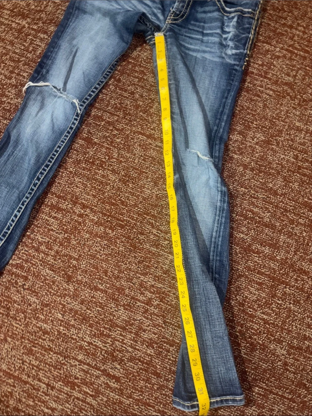 BKE Stella skinny dark wash embroidered pocket western distressed denim 27 - Picture 13 of 13